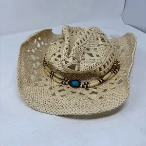 NWT 8 Other Reasons Coastal Cowboy Straw Beaded Rim Hat One Size Revolve s_wp_683bee981986c25fbb4b745d.webp main image 2